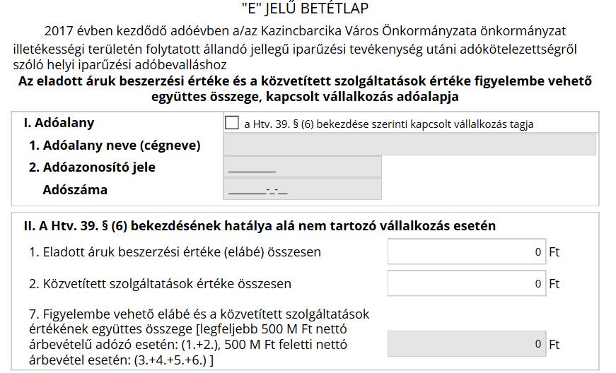 pontok kitölthetők, amely a korrigált - vállalkozási szintű - adóalap (12. pont) kiszámítását eredményezi. Amennyiben az adóalapot meg kell osztani székhely-telephely(ek) között, az F.