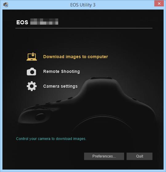 Az EOS Utility használata Az EOS Utility programmal kapcsolatos útmutatásokért tekintse meg az EOS Utility kezelési kézikönyvét.