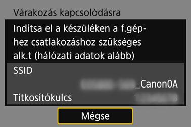 Csatlakoztatás egyszerű csatlakozással 4 Válassza az [Egyszerű csatlakozás] lehetőséget. Válassza ki az [OK] lehetőséget, majd a <0> gomb megnyomásával lépjen a következő képernyőre.