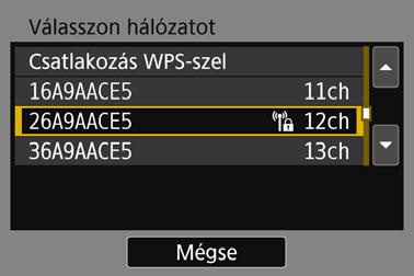 Manuális csatlakoztatás egy észlelt hálózathoz (1) (2) (3) 4 5 Válassza ki a [Válasszon hálózatot] lehetőséget. Ez az opció akkor jelenik meg, ha a 3.