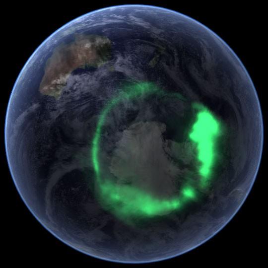 Déli sarkon is: aurora australis A NASA IMAGE satellite