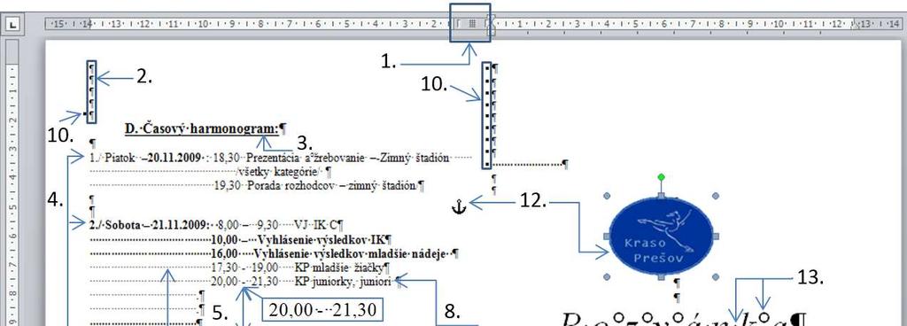 A felmérés szövegkezelési részében a kitöltőknek egy dokumentum (1. 1. sz. ábra) sorszámmal megjelölt hibáit kell felismerniük, típus szerint azonosítaniuk, majd egy táblázatban rögzíteniük a válaszokat.
