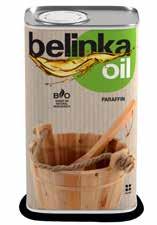 BELINKA OIL PARAFFIN új A Belinka oil paraffin szaunák fából készült elemeinek védelmére használható. Fokozza a szennyeződésekkel és nedvességgel szembeni ellenállóképességet.