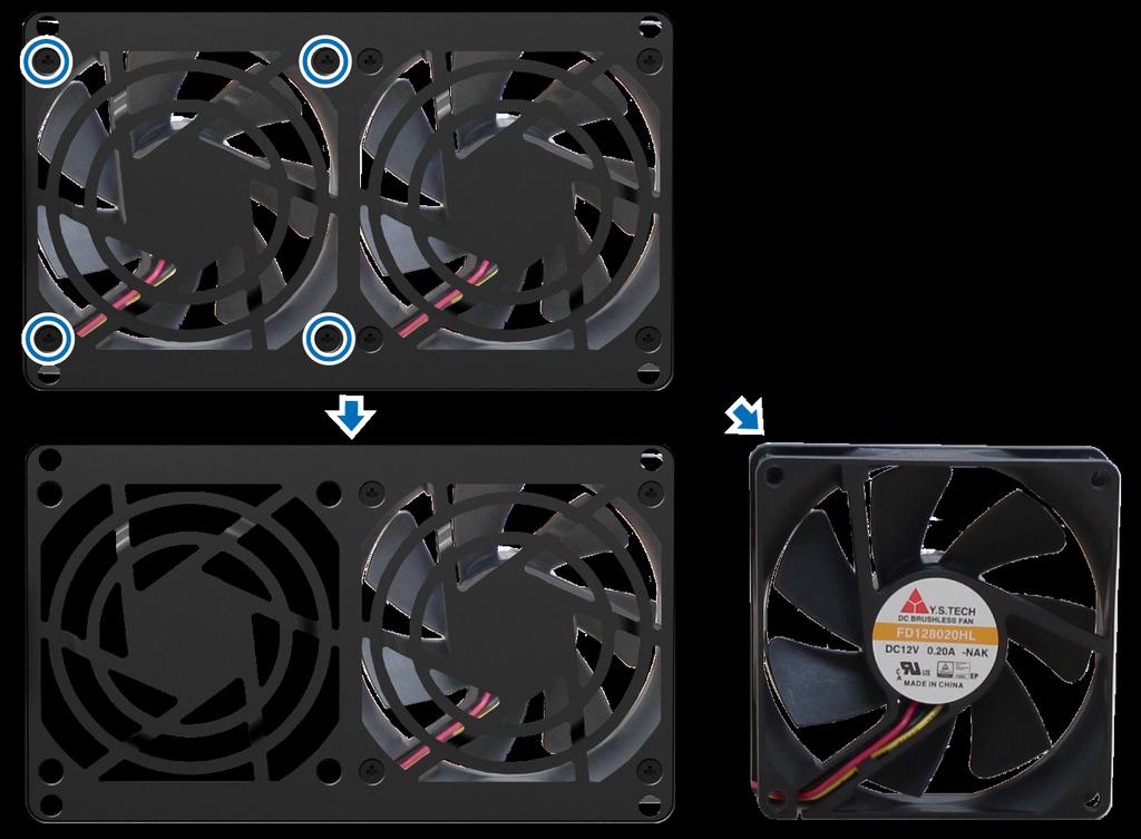 4 Távolítsa el a meghibásodott ventilátort: a Húzza ki a ventilátorpanelt a