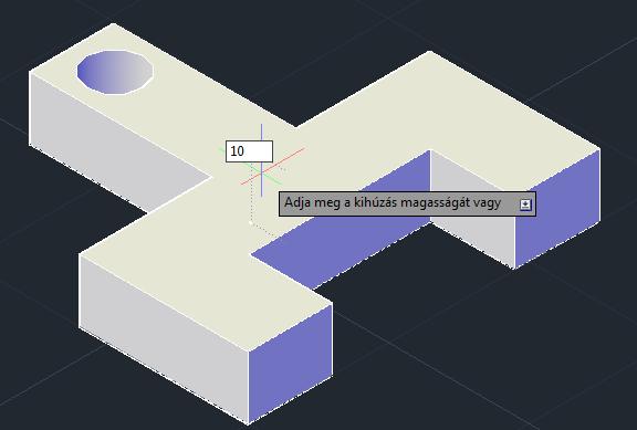 27. ábra: Y-forma kihúzása Tengely kialakítása Henger A tengely rajzolása előtt érdemes kikapcsolni az Y-alak 3D-s fóliáját, vagy 2D Drótváz nézetre kapcsolni.