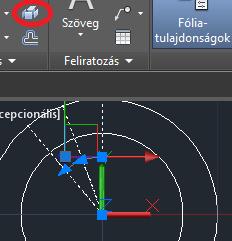 Vonal kijelölése b. Poláris kiosztás (15. ábra) i. Középpont megadása: 0,0 ii. Elemek: 6 (16. ábra) iii. Közöttük: 20 iv. Enter 15. ábra: Vonal poláris kiosztása 16.