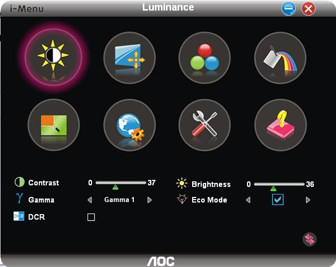 i-menu Üdvözöljük az AOC i-menu szoftverjében.