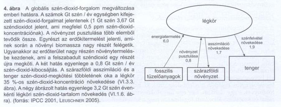 Az emberi tevékenység okozta évenkénti CO 2 forgalom változás a természetesnek csak 3%-a a természetes folyamatok azonban immáron nem képesek kompenzálni az energiatermelés és a növényzet pusztítása