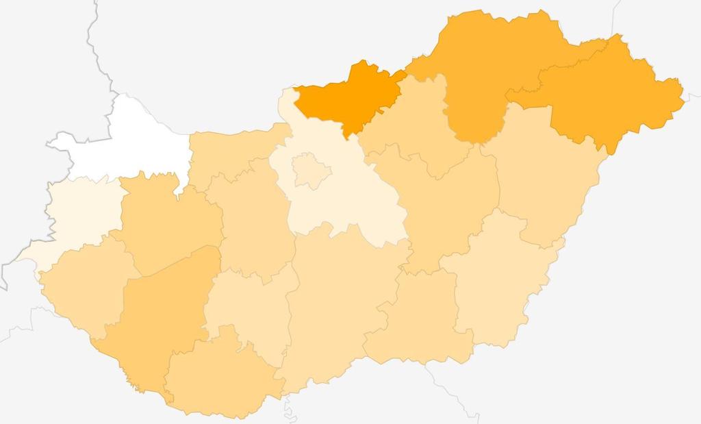 A veszélyeztetett tanulók arányának megoszlása megyénként 17.