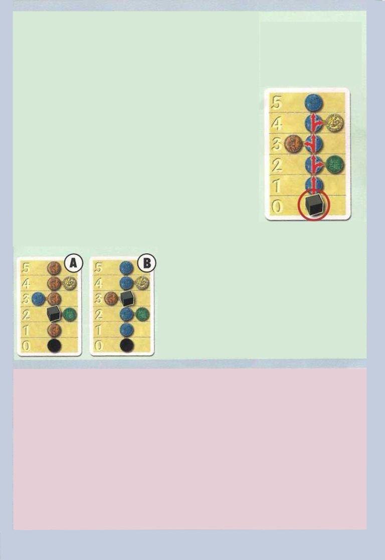 Karavánszeráj használata A lépés kezdetekor a játékos akinek van egy vagy kettő karavánszerájkártyája, egy hellyel mozgathatja ez egyik jelölőt.