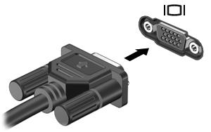 Videoeszközök használata VGA A számítógép a következő külső videoportokat tartalmazhatja (akár többet is): VGA HDMI A külső monitorport vagy VGA-port egy olyan analóg megjelenítési felület, amely