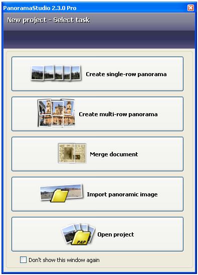 106 Námesztovszki Zsolt Oktatásinformatika alkalmas panorámaképek készítésére) az Import panoramic image, az elmentett munka megnyitásához pedig az Open project gombra kell klikkelni.