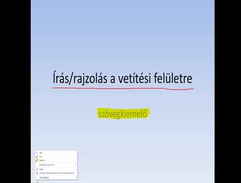 66 Námesztovszki Zsolt Oktatásinformatika 20. kép Toll és szövegkiemelő használata Diavetítés nézetben vonjuk vissza. A toll színe a Vetítés beállítások panelen meghatározott színű lesz.