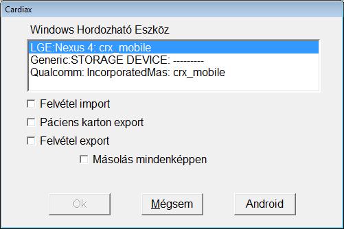 8.6 Adatcsere mobil (Android) eszközzel Windows XP rendszeren nem elérhető!