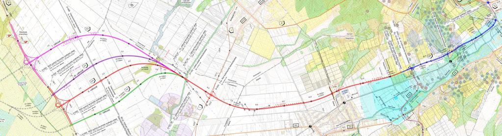 Tervezés kihívásai Tanulmánytervi nyomvonalváltozatok Déli ütem (M3 autópálya 2502 j. ök.