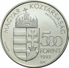 ungarisches Wappen mit der Krone, nach rechts Wertzahl, Jahreszahl und Mzz.