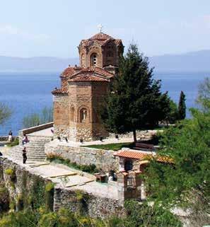 of Saint Naum was built on the shore in 905. It is worth to take a look at the decorative icons on the walls and the peaceful peacocks around the building.