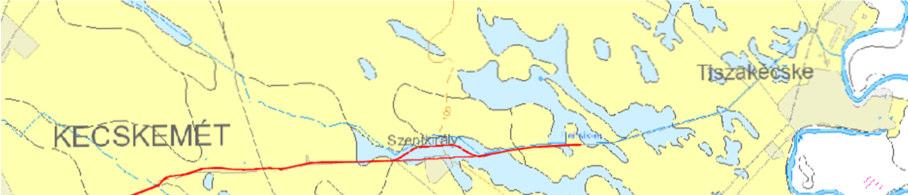 4622 j. út és a 4623 j. út felújítása, II., II.a nyomvonal A MÁFI által kiadott fedett földtani térkép alapján a vizsgált terület geológiai adottságait az ábra szemlélteti.