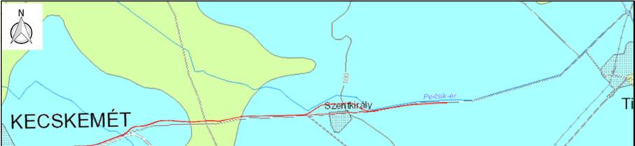 4622 j. út és a 4623 j. út felújítása, II., II.a nyomvonal 3. ábra: Felszín alatti vízszintek a tervezési területen (forrás: Magyar Földtani és Geofizikai Szolgálat) 3.2.1.