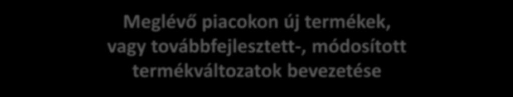 Termékfejlesztés Meglévő piacokon új termékek, vagy
