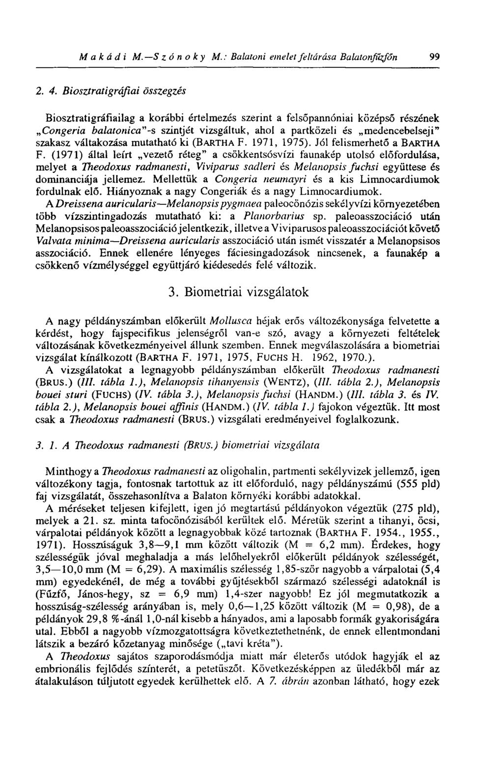 M а k ád i M. S zó n о к y M.: Balatoni emelet feltárása Balalonfitzfőn 99 2. 4.
