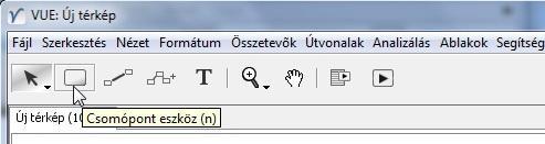 Csomópontkészítés A térképkészítés első lépése, hogy készítünk egy csomópontot. A csomópont egy alak, ami jelképez egy koncepciót vagy gondolatot (ötletet ).