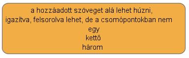 Ezek az eszközök a térképre helyezett szöveget módosítják, amit a Szöveg eszközzel vittünk fel. Aláhúzott szöveg. Be és ki kapcsolható. Felsorolás számokkal. Felsorolás pöttyökkel.