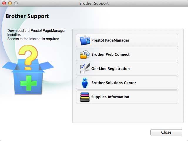 Általános tudnivalók A Brother támogatás elérése (Macintosh) 1 1 A CD-ROM-on megtalálja az összes szükséges elérhetőséget, így például a webes támogatással (Brother Solutions Center) kapcsolatos