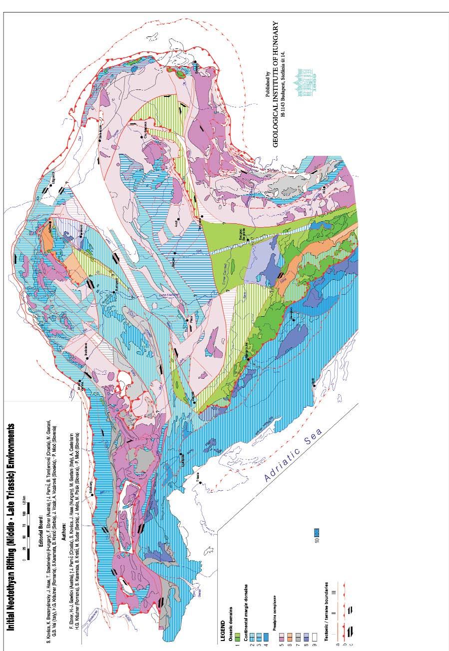134 KOVÁCS Sándor et al.: A Cirkum-Pannon régió tektonosztratigráfiai terrénum- és őskörnyezeti térképsorozata 6. ábra.