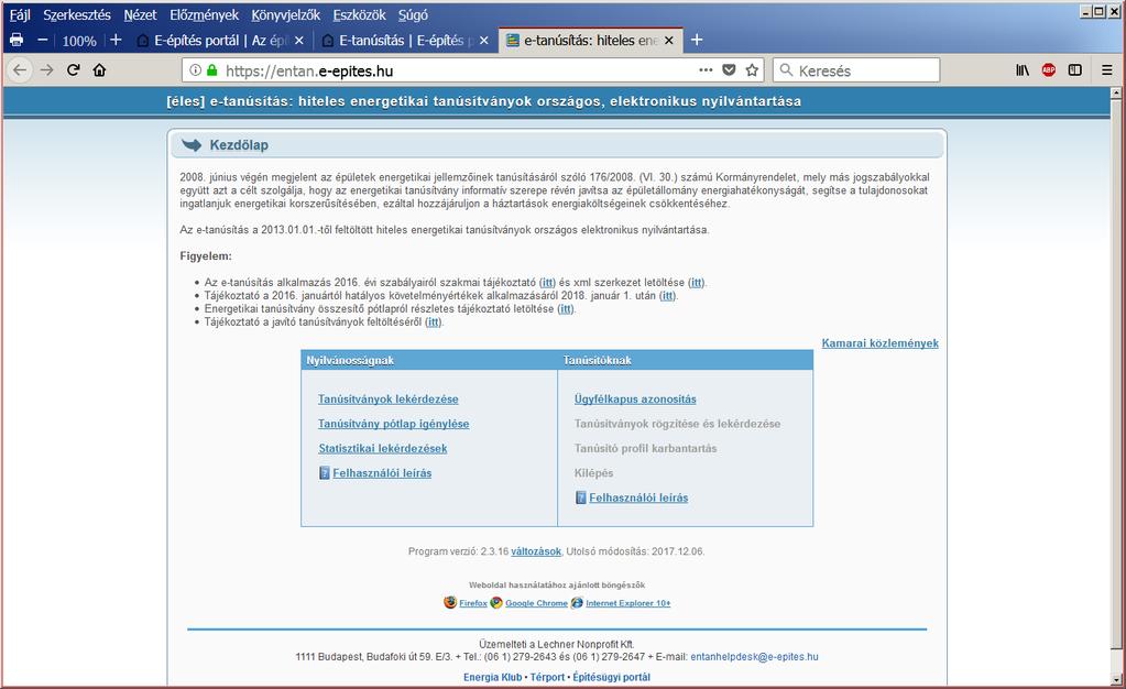 2. Tájékoztatás az energetikai tanúsítványok feltöltéséről 2013.