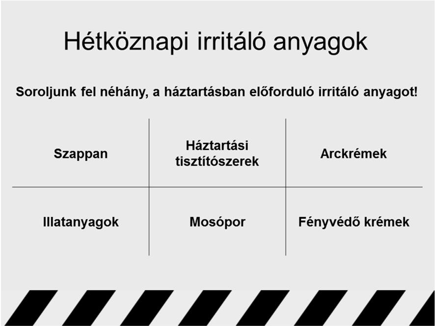 A táblázat vékony fekete vonalú belső szegélyeket tartalmazzon, de kívülről ne legyen szegélyezve! 11. A diák között állítson be egységes áttűnést (diaátmenetet)!