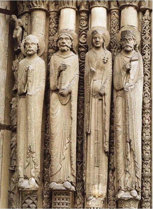 Chartres oszlopszobrok Lebegnének Ruha