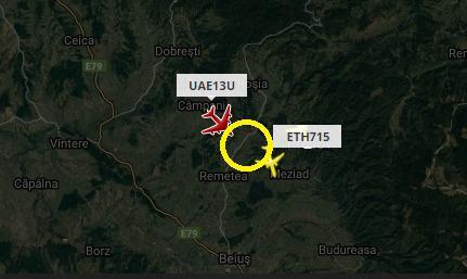 20. ábra: A két repülőgép közti minimális távolság konfliktusfeloldás nélkül (Forrás: Saját készítés, flightradar24.