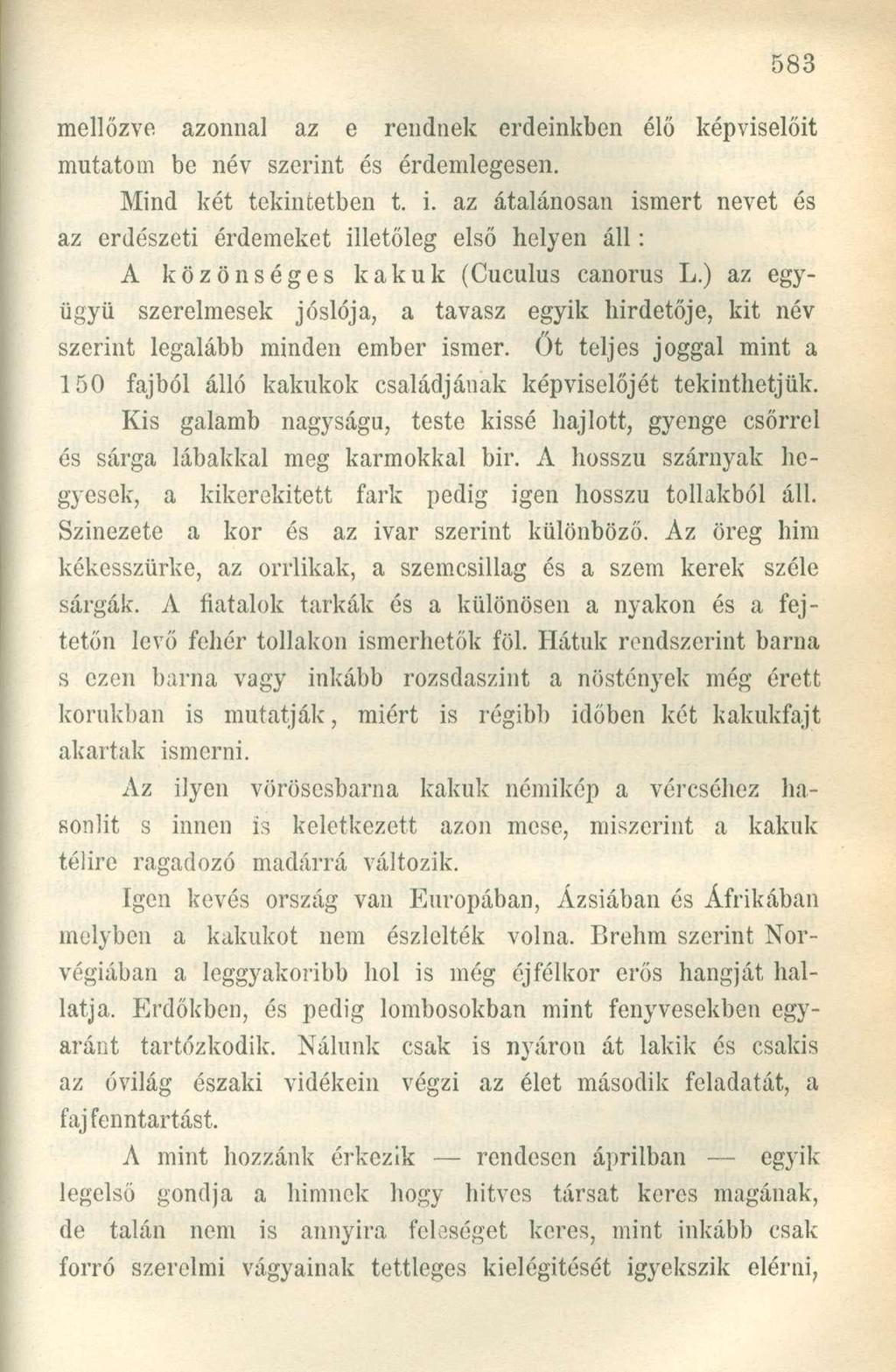 mellőzve azonnal az e rendnek erdeinkben élő képviselőit mutatom be név szerint és érdemlegesen. Mind két tekintetben t. i.