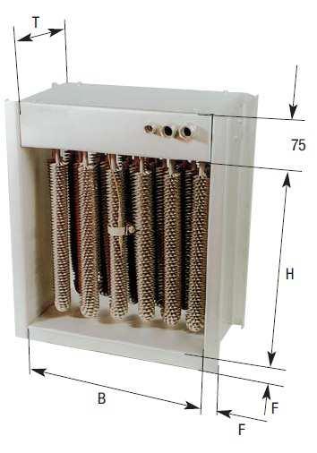 HRR TÍPUSÚ LÉGHEVÍTŐ LUFTERHITZER TYP HRR AIR HEATER TYPE HRR HRR A T+H elektromos léghevítők (HRR) légcsatorna fűtések, horganyzott vagy nemesacél-lemez házba beépített csőfűtőtestekkel vagy bordás