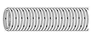 Flexibilis szivárgócsövek FF-drän perforálva Flexibilis kemény PVC drän csõ 2), sárga színű, egyik végén karmantyúval.