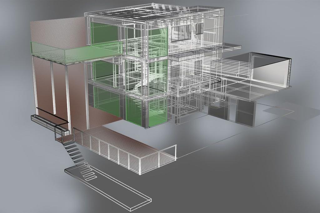 E L R E N D E Z É S Az épített 210 m²-ből hasznos alapterület 184 m², a burkolt teraszok területe 100 m².