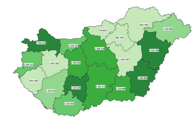 A megyei átlagárak nagyobb része meghaladja az 1 millió forintot. Ennél alacsonyabb átlagos értékeket Nógrád (730 ezer forint), Borsod-Abaúj-Zemplén (842 ezer forint), Mennyi az átlagár?