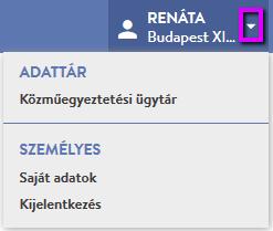 lehetőség van a saját adatok karbantartására.