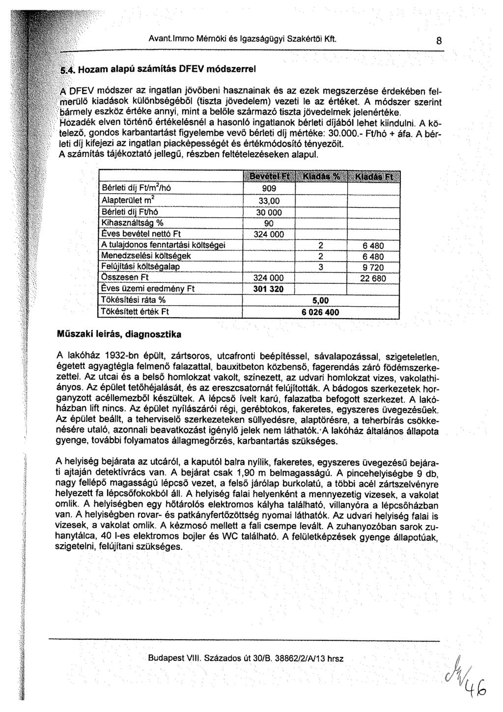 Avant. Immo Mérnöki és Igazságügyi Szakértői Kft. 8 5.4.