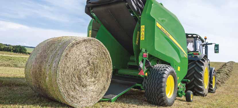 SZÁLASTAKARMÁNYOZÁS - Gépajánlat 2018 JOHN DEERE V400R SOROZATÚ HEVEDERES KÖRBÁLÁZÓK A V400R sorozatú körbálázók a termelékenységet, a teljesítményt, az anyagsűrűséget és a komfortot eddig ismeretlen