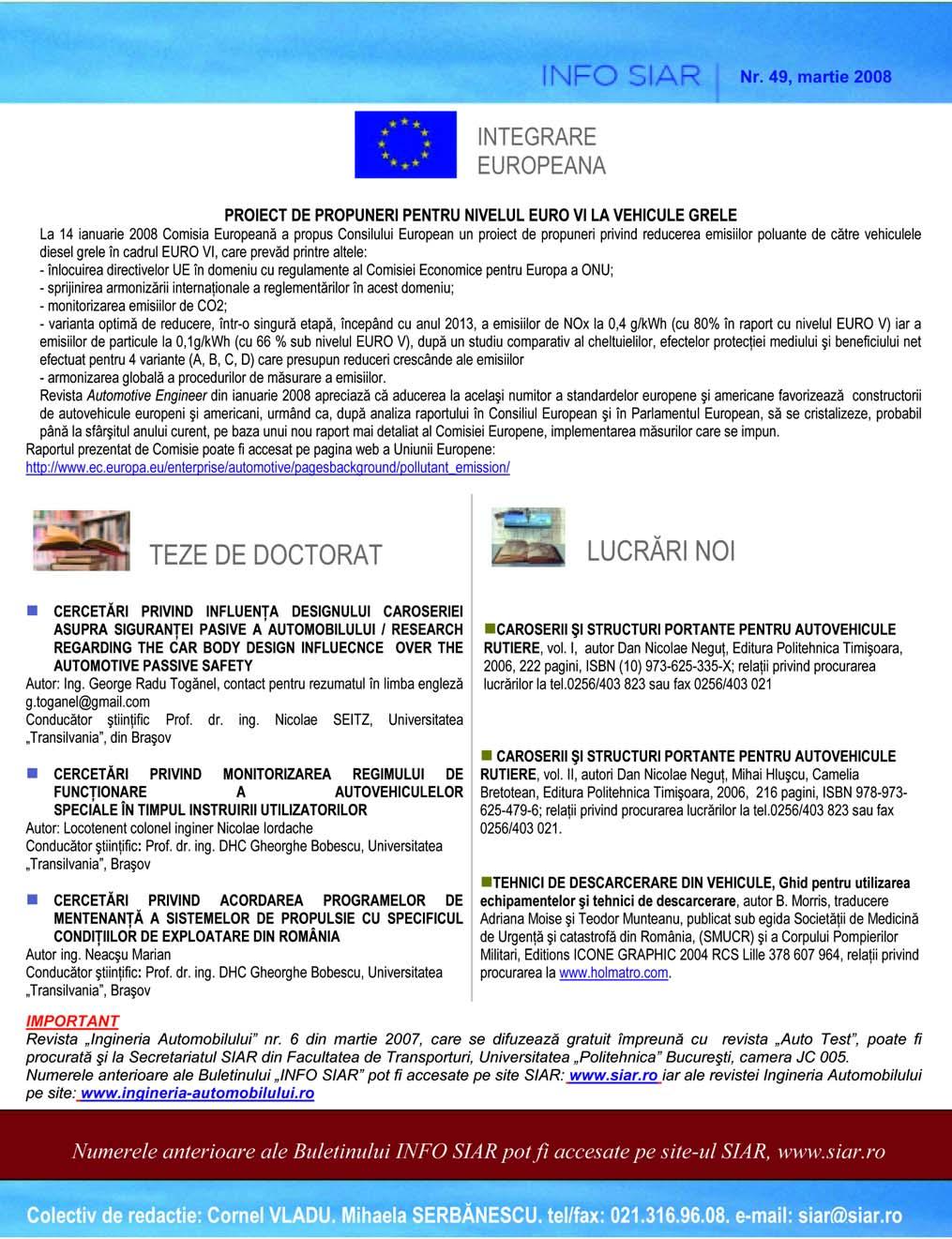 Buletin informativ al Uniunii Naþionale