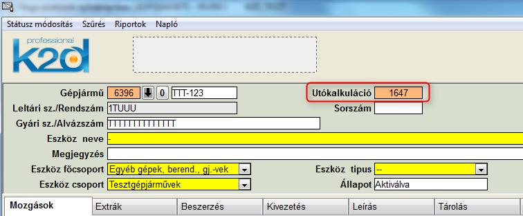 Tárgyi eszköz utókalkuláció A jövőben adott tárgyi eszköz