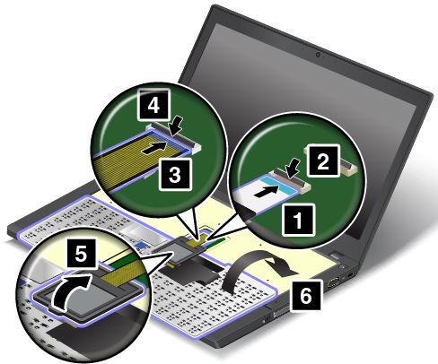 7. Helyezze a billentyűzetet a tenyérpihentetőre, és húzza ki a csatlakozókat. Távolítsa el a billentyűzetet.