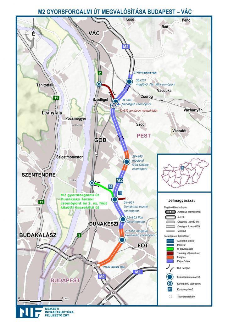 Összekötő út az M2 gyorsforgalmi út Dunakeszi északi csomópontja és 2. sz.