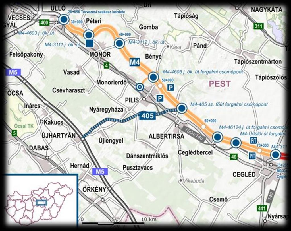 M4 gyorsforgalmi út Üllő-Cegléd közötti szakasz kivitelezése (I. és II.