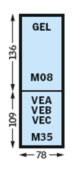 Méretválaszték és bevilágító felület Belső burkolat méretei Méret Szélesség (mm) M-- 725 Méret Magasság (mm) -08 1310-35 1050 Összesen: 2360 A jelzett összmagasság 45 -os hajlásszög esetén érvényes.