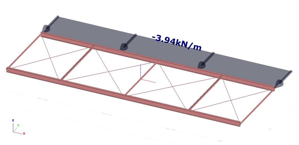 5.1. Teherodell Load odel 5.1..1 Keretgerendák stabilizálásából eredõ hatás Effect due to stabilization of the frae beas - tervezési teher egy gerendán (állandó-, hasznos- és hóteher) design load on