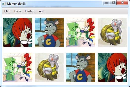Vizuális programozás gyakorlat Készítsen egy Windows Presentation Foundation alkalmazást, ami a közismert, képeken alapuló