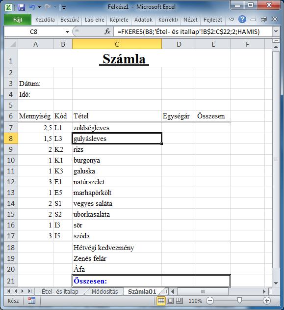 (Tudjuk, hogy ez egy függőleges keresési feladat, a keresett érték és a keresési blokk megadása nyilvánvaló. Gondoljuk még végig azt is, hogy vajon most tartományban keresünk-e!) 3.